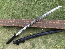 HANDMADE JAPANESE SAMURAI KATANA SWORD DAMASCUS FOLDED STEEL SHARP FULL TANG picture