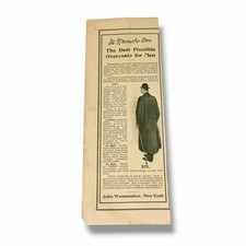 1903 Vintage Ad John Wanamaker New York The Best Possible Overcoats for Men AE picture