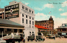 Postcard Plaza Moraga Manila Philippines Texaco Advertising Street View DVB 26 picture