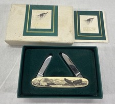 Barlow-Pocket Knife-Eagle Etched Scene-2 Blade-NEW Original Package. picture