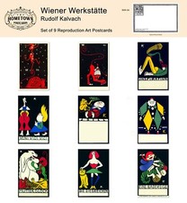 Wiener Werkstatte:  Rudolf Kalvach (Series 1) - Lot of (9) Rare Repro Postcards picture