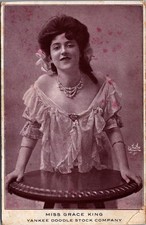 MISS GRACE KING Actress Vaudeville Yankee Doodle Stock Company Postcard picture