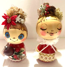 cokets. Japanese Creative Kokeshi Doll Christmas Ver. Set of 2 Traditional Craft picture