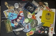 Junk Drawer Lot Old Collectibles Antiques Vintage Buckle Knife Pins Buttons picture