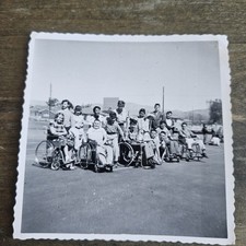 Vintage 1950's Photo Of  Disabled Children in Wheelchairs Paraplegic Students picture