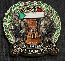 Marine Security Guard MSG Khartoum Sudan US Embassy Pyramid Challenge Coin picture