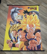 Vintage 1998 Dragon Ball Z Wall Hanging Scroll Poster Super Saiyan 3 Goku Dragon picture