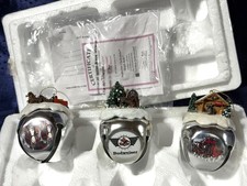 Budweiser Clydesdale Sleigh Bells Ornaments Set of Three Hamilton Authenticated picture
