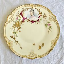Antique French Sevres Style Porcelain Portrait Plate Signed J. Bazzek picture