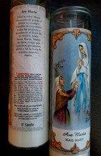 Prayer Candles Hail Mary/ Ave Maria 8 In 2 Pc picture