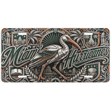 Miami Hurricanes Aluminum License Plate Flat Printed Front Car Tag 12x6 picture
