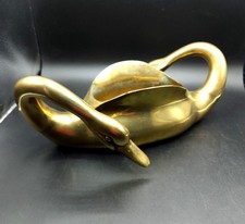 Vintage Double Headed Swan Brass Planter picture