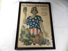 Antique Framed People's Home Journal August 1918 Full Issue Victory Canner WW1 picture