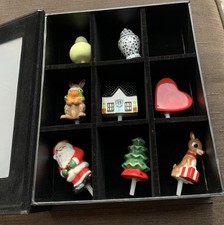 Nora Fleming Lot of 8 Minis & Black Keepsake box. picture