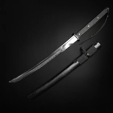 Musashi Silver Series Modern Tactical Wakizashi Hand Forged Clay Tempered Sword picture