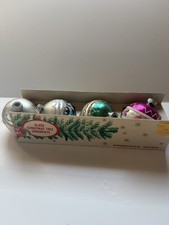 Vintage Pristine Shiny Brite Christmas Ornaments Max Eckhardt & Sons Mica Jewel  picture
