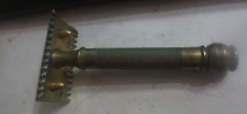 vintage GILLETTE Brass Copper safety razor three piece double edge comb style picture