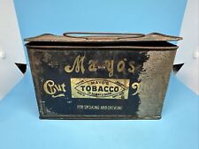 VINTAGE MAYO'S TOBACCO TIN EMPTY LUNCH BOX STYLE HANDLE CUT PLUG picture