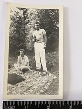 Vintage Snap Couple Man Woman Art 1940s Guy 40s picture