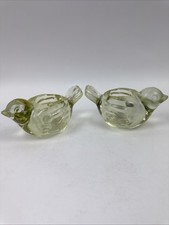 Indiana Glass Bird Votive Holder Clear Yellow Birds Candle Holder Paperweight picture
