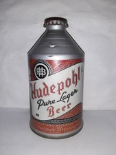EMPTY  Hudepohl 12oz. Crowntainer Cone Top Beer Can Cincinnati Ohio Resorted picture