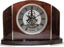 Bey-Berk CM683 Cairo, Lacquered Wood Stainless Steel Accents Quartz Clock picture