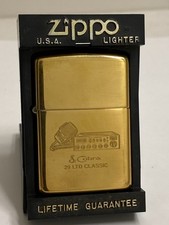 Vintage 1993 Cobra CB Radio 29 LTD Classic Brass Zippo Lighter New In Box picture