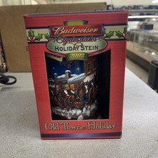 Budweiser Old Towne Holiday Beer Stein 2003 With Papers In Box picture