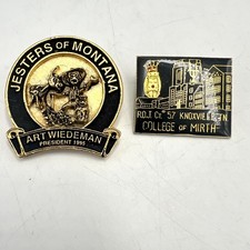Vintage Royal Order of Jesters Lapel Pins (2) Montana 1995 & Knoxville TN Ct 57 picture
