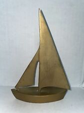 Vintage Brass Sailboat Decor Paperweight Mid Century Modern  picture