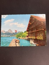 Lake Lucerne Switzerland Brunnen Vintage Unposted Postcard picture
