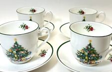 4 Cerno Elizabethan Christmas Tree Season Greeting CUPS & SAUCERS picture