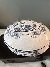 Vintage oval ceramic trinket footed box 3×4 picture