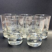 Baileys Irish Cream 5 Clear Glasses Bubble Base Etched Logo Bar Rocks Cocktail picture
