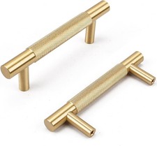 RZDEAL 4Pcs 3-3/4 Inch Solid Brass Cabinet Pulls Kitchen Cupboard Handles Mod... picture