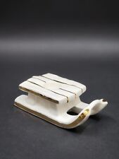 Goebel White And Gold Candle Holder Porcelain Sled Number 54 522 picture