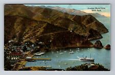 Avalon CA-California, Aerial Of Dock Area From Park, Vintage Souvenir Postcard picture