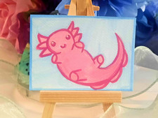 ACEO Original Axolotl Cutie 1 Pinkie Acrylic 2.5
