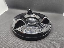 Swivodex Inkwell Base Property of US Navy Vtg Black Glass Zephyr American Corp picture
