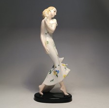 Goldscheider - Claire Weiss - Sculpture, Art Deco lady in long dress - 28.5 cm picture