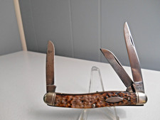 VINTAGE 3 BLADE CAMILLUS NEW YORK USA 69 STOCKMAN POCKET KNIFE picture
