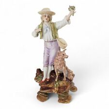 Antique Colorful Victorian Boy With Dog 5¼