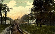 Chelsea Place ~ Kansas City Kansas ~ railroad tracks ~ mailed 1911 Iola KS picture