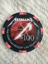 METALLICA SPHERE VENETIAN $100 CASINO CHIP NEW REAL RARE AUTHENTIC CONCERT picture