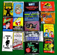 VINTAGE WAX /FOIL PACK LOT 15 diff. JURASSIC-KOND-LITTLE SHOP-GILLIGAN'S-ADDAMS+ picture