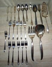 25 Silver Plate Flatware Various Lot With Dodge Inc Silver Plate Shell Dish  picture