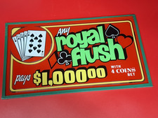 Vintage ROYAL FLUSH Slot Machine Glass Panel Wall Art Light Box Man Cave CEI picture