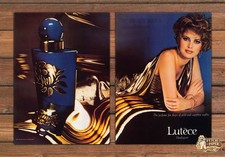 Houbigant Lutece Gold Sapphire Nights Blue Bottle Print Ad 1986 1980s (2pgs) picture