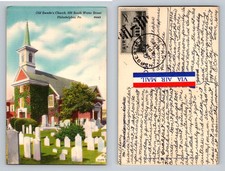 Philadelphia, PA-Pennsylvania, Old Swede's Church Vintage c1956 Postcard picture