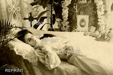 REPRINT  Postmortem Photo 4 X 6 CIRCA 1900 Young Women on Daybed picture